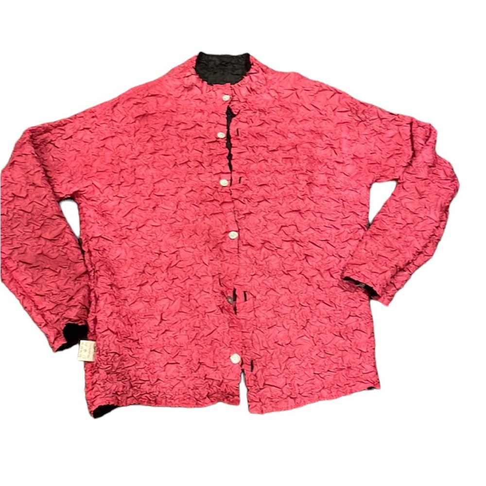 Reversible Textured Popcorn Ribbon Jacket Button Down Size Medium - Picture 3 of 11
